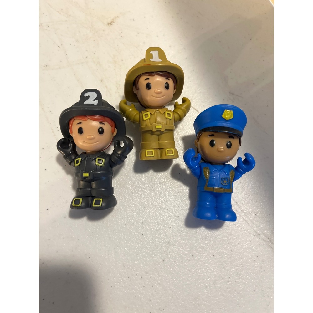 Fisher Price Little People Firefighter Police Officer Figures Set of 3 Community